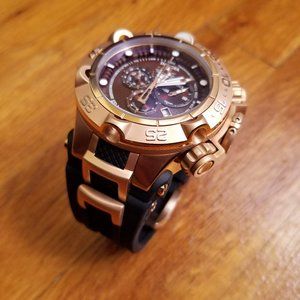 Invicta Noma V Rose Gold with Brown Dial on Black Strap